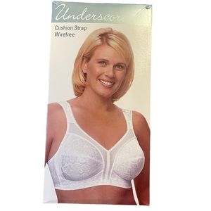 Underscore Women's Size 36C White Cushion Strap Wirefree Bra 2788 New!